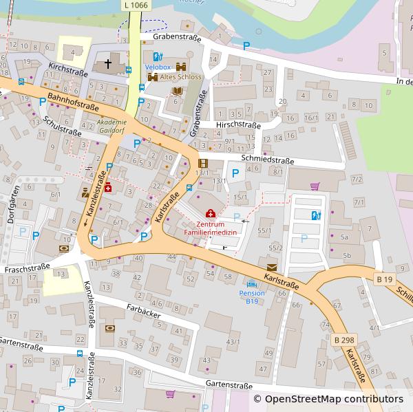 Lageplan des Zentrums Familienmedizin von OpenStreetMap